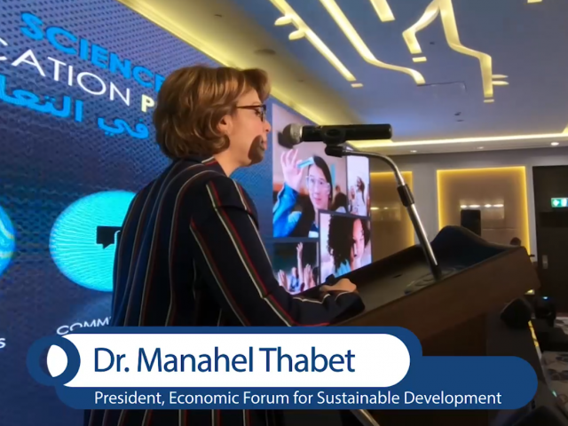 Professor Manahel Thabet speaks at Forum of innovation and industry of the future - UAE Innovation Month